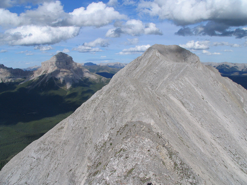 The unnamed pinnacle is barely discernible from this angle.