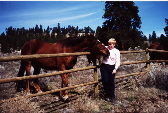 This horse likes pink sweaters.
