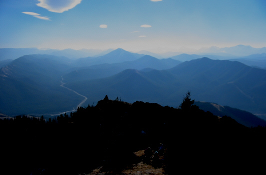 I darkened this photo to try and bring out some of the distant ridges.