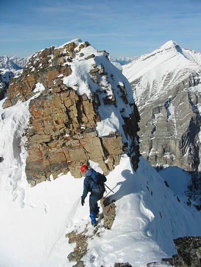 This is where I dropped my ice axe over the north side.