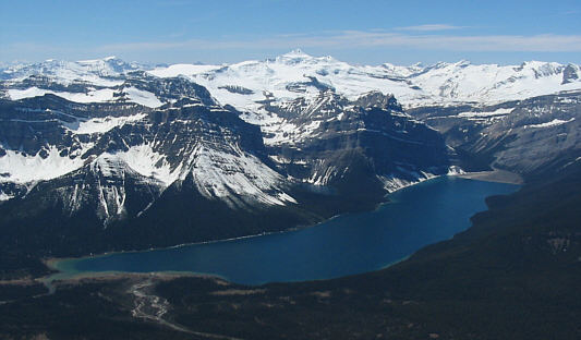 Though it's extrememly hard to make out, Mount Sir Donald is actually visible in this photo.