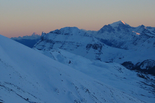 Yep, that's Mount Assiniboine again on the horizon just left of Bow Peak.