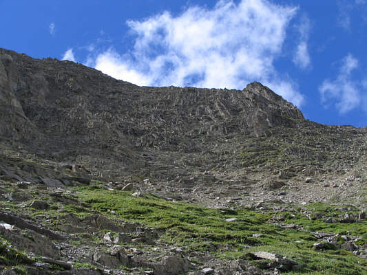 I headed to the far right before scrambling up ledges to the ridge above.