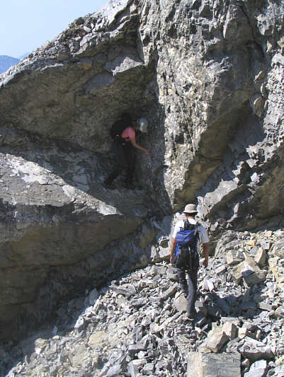 There's actually an easier bypass further down the slope, but this was too much fun to pass up!