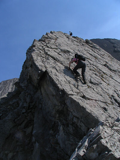 There's another tricky down-climb just past the top of these slabs.