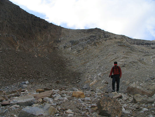 Yep, "knee-jarring" aptly describes the descent from the ridge to the hanging valley.