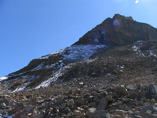 I basically made a beeline for the base of the cliffs before traversing left.
