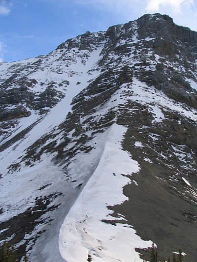 It's 7:09 PM, and there is still a lot of snow on the route.  Crampons definitely required!