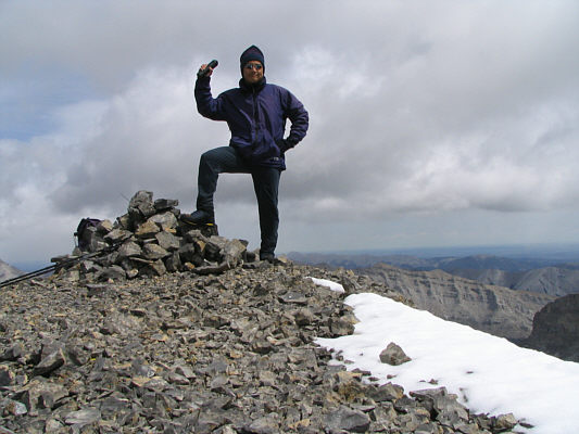 I was the second person to sign the registers this year.  Cory Pennington, whom I scrambled up Mount Storm (Highwood) with, was here on 17 May 2006.