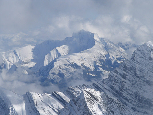 And in the foreground at far right is the summit of Mount Kidd (north).