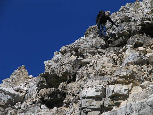 A lot of tedious down-climbing here...