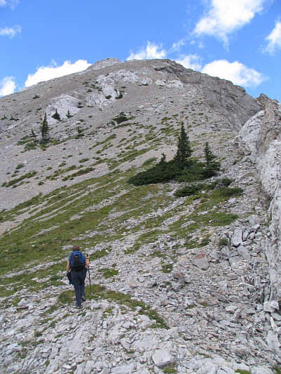 Because of foreshortening, the summit is a bit further away than it appears. Only a bit though.