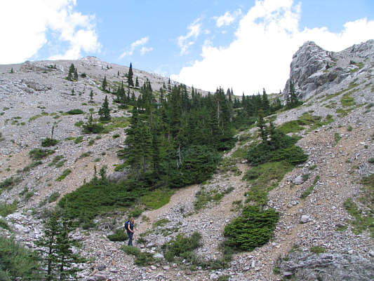 There was actually some good scree surfing coming down.