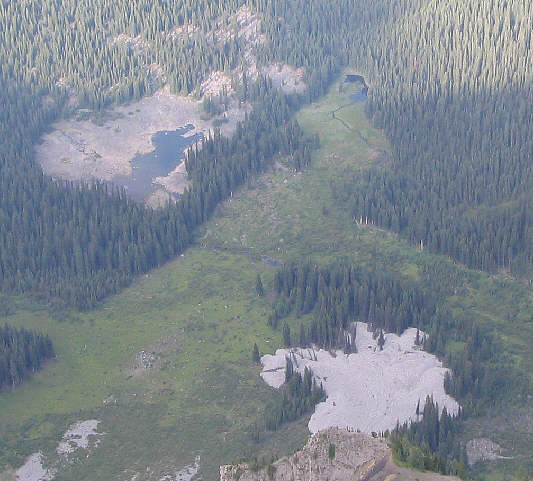 Warspite Lake looks like a bunny or a duck!