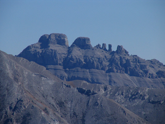 Only the highest tower is visible from the summit of Mount Erickson.