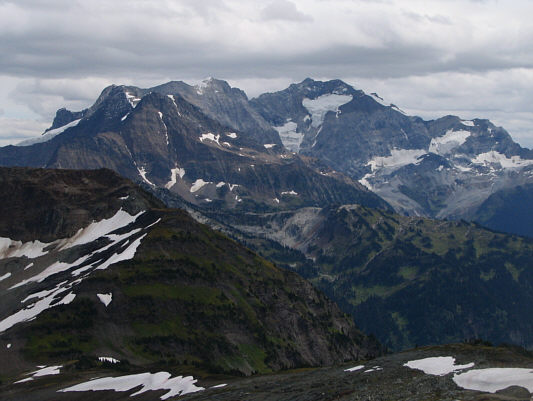 There are some big glaciers on the other side of these peaks.