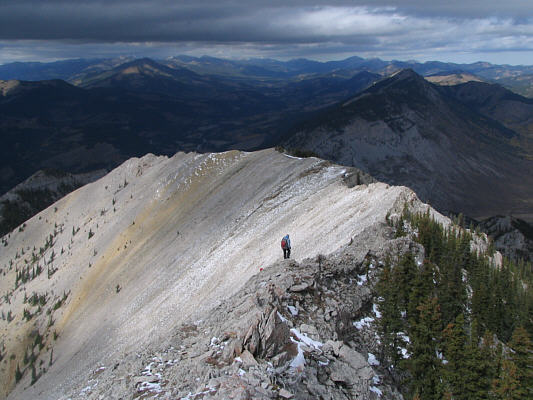 That's Antri on the ridge crest.  Can you spot Linda in this photo?