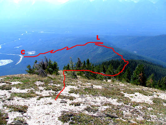 It's quite conceivable that Dinah, Bob and I were the first people to ever ascend this ridge from Wardle Lookout!