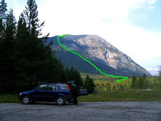 I think the normal route is maybe one gully further east.