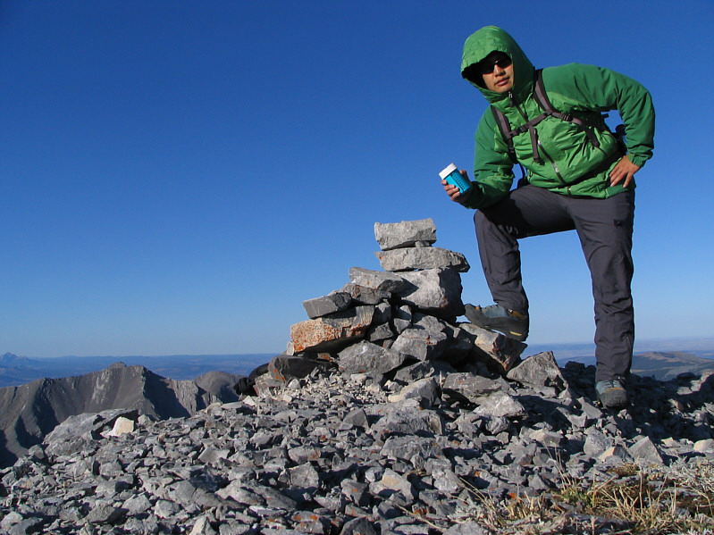 The Nalgene container is a bit small but appears to be doing nicely in keeping the register dry.