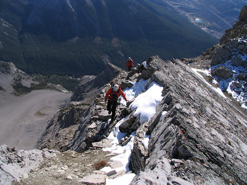 Although the ledge is easy, there's a HUGE drop to the left in the photo.