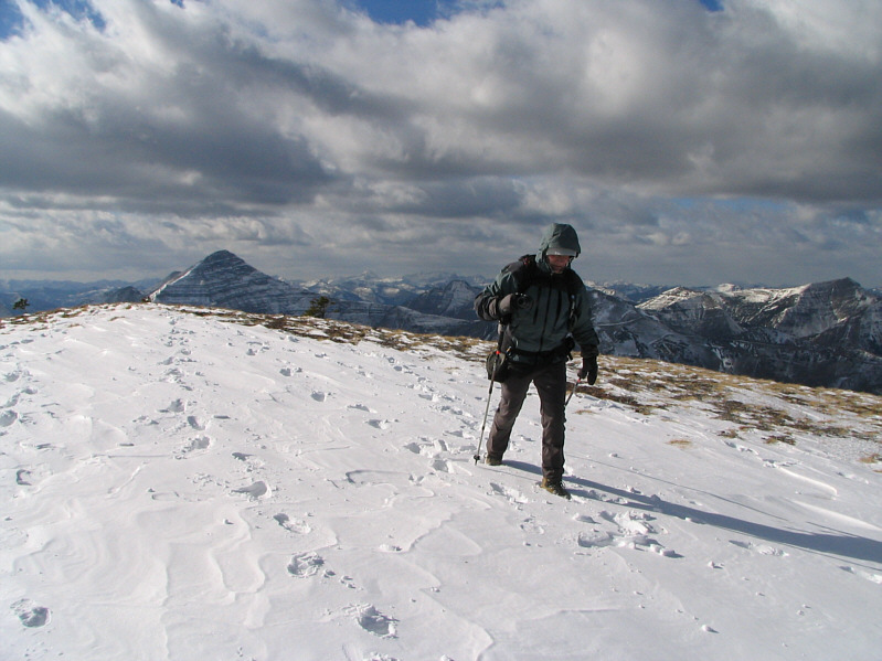 Head left and start losing significant elevation to continue on to the true summit of Barnaby Ridge.