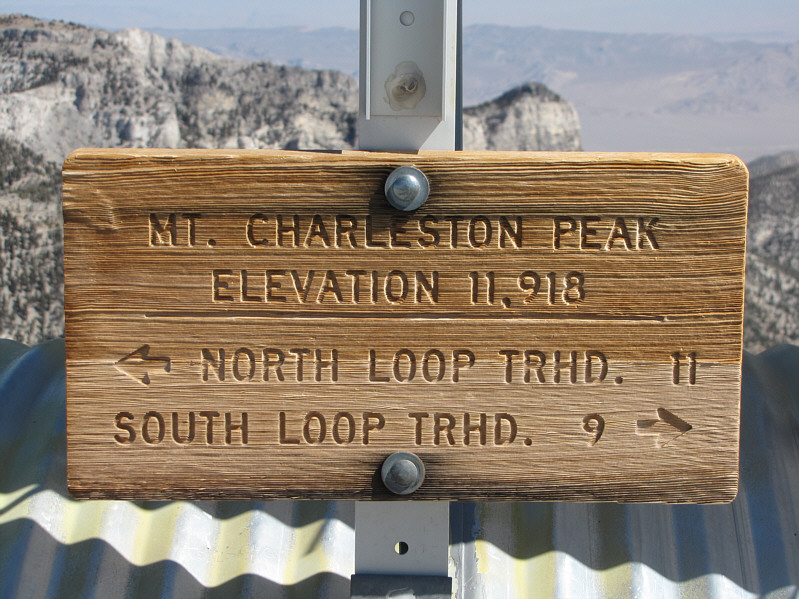 "MT. CHARLESTON PEAK"??  A bit redundant don't you think?