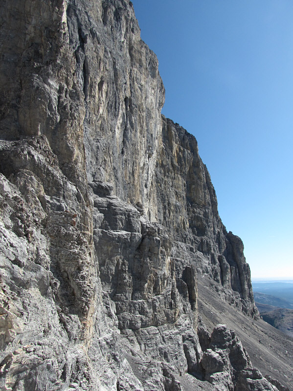 Note the very steep scree at bottom right--future accident waiting to happen!