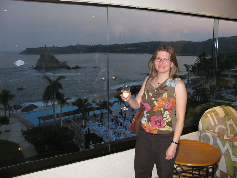 It's Mexican Night on the main patio below.