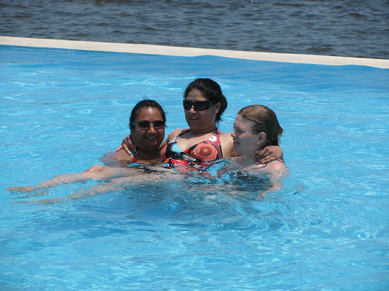 It's easy, Rupa. Just bring Gaitri and Kelly with you everytime you go swimming!