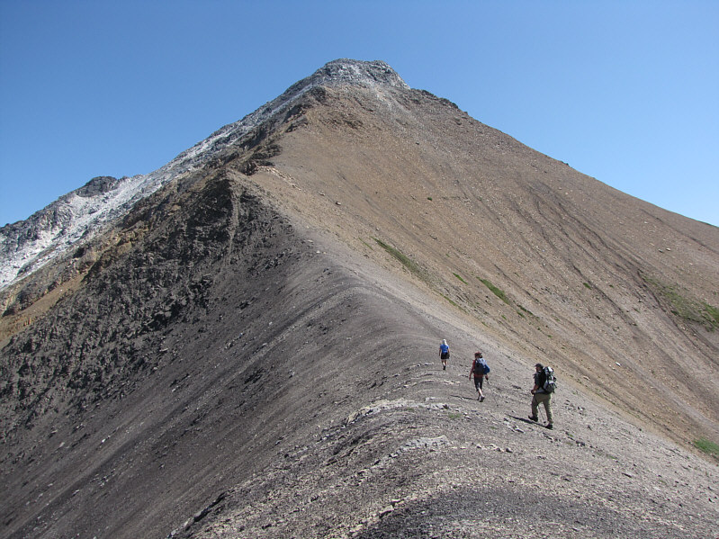 Note the descent tracks in the scree at right.