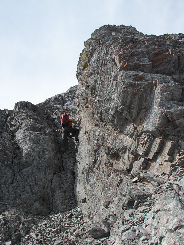 Lots of loose rock here. It's best to wear a helmet and go up one at a time.
