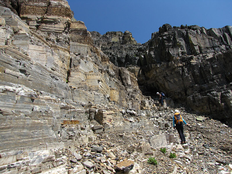 For more interesting scrambling, stay to climber's left and tackle some of these blocks.