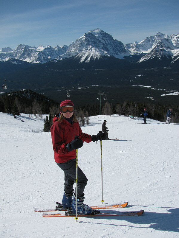 The snow is beginning to soften up in the afternoon sun.