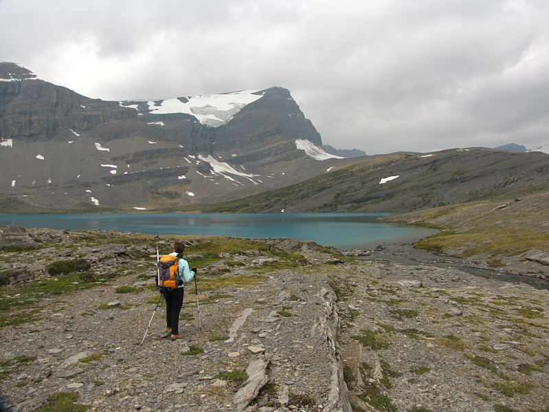 Fording the outlet was trickier on the way back because of turbulent water.