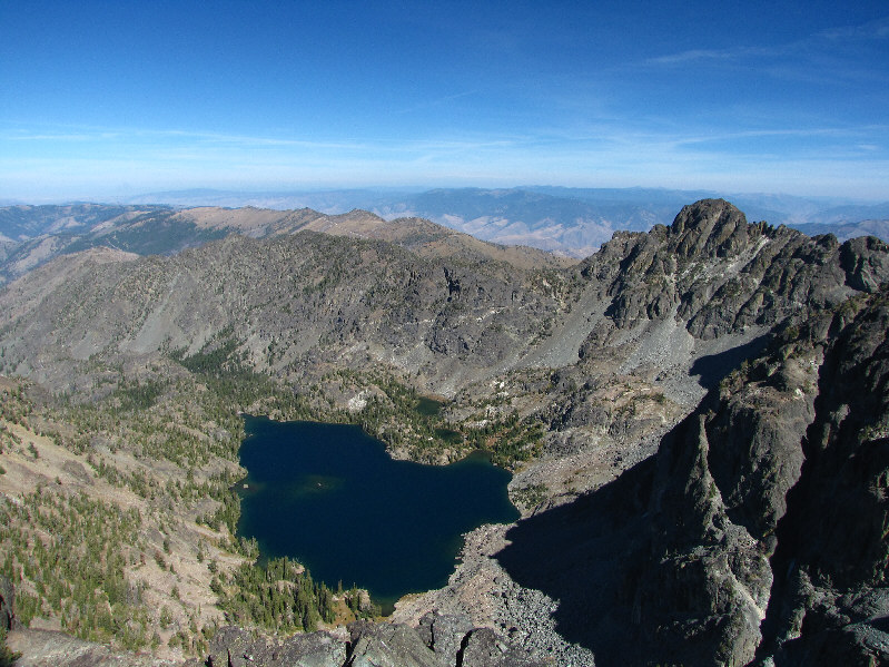 Kelly could see me on the summit from the lake.