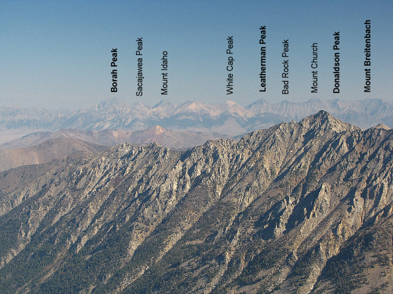 Regarding the other 12,000-footers, Lost River Mountain is just out of view to the right, and Diamond Peak is in the Lemhi Range.