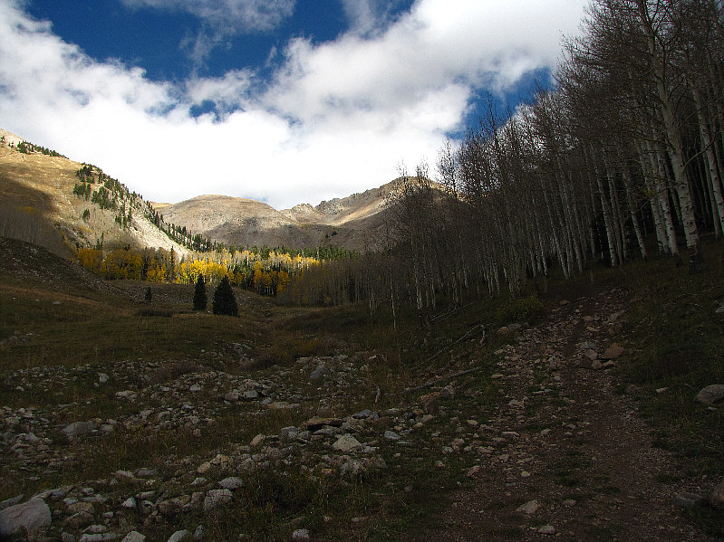 I came down the slope at far left on my descent.