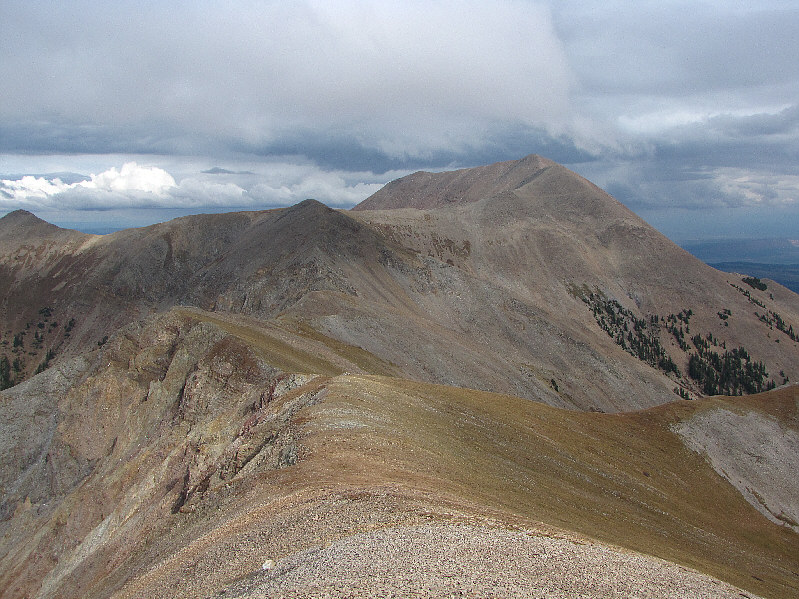 Note the ridge at far right in the foreground. That's my exit route.