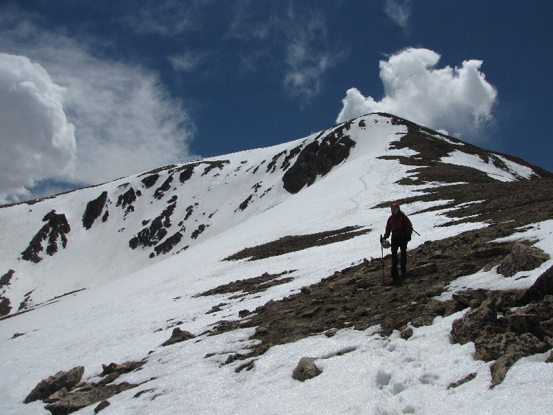 Unfortunately, the snow was too soft and shallow for glissading.