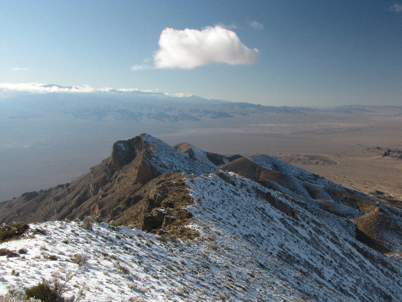 It's probably possible to hike up the west ridge.