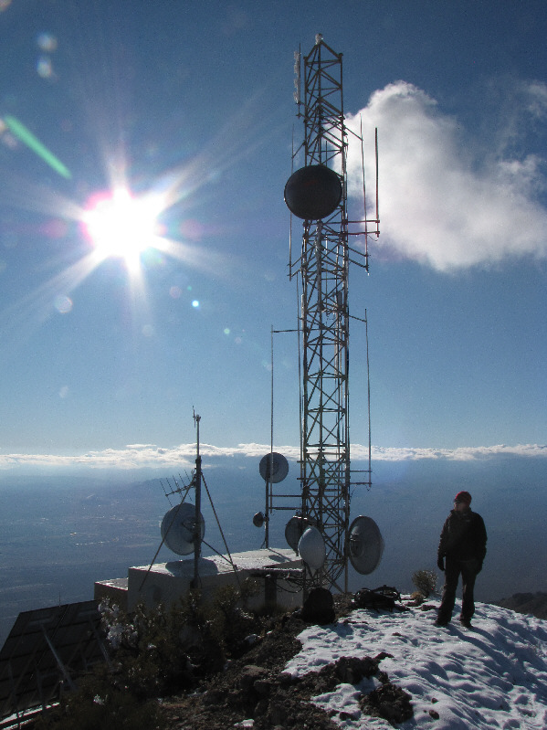 Watch your head! Icicles were constantly falling off the antenna while we were there.