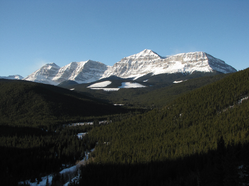 We could hear snowmobiles zooming up and down this valley all day.