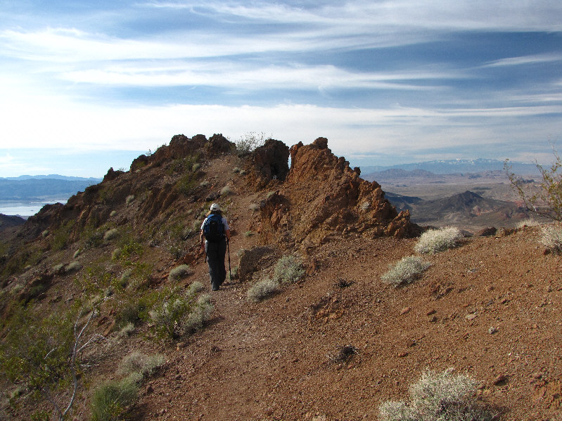 There are a few rocky knobs to get around near the top.