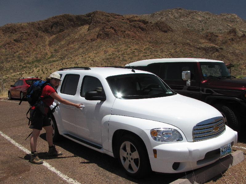 Our rental car, a Chevy HHR, had fantastic air conditioning.