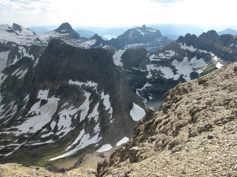 This is also looking down my ascent route. Note the trail in the scree far below.