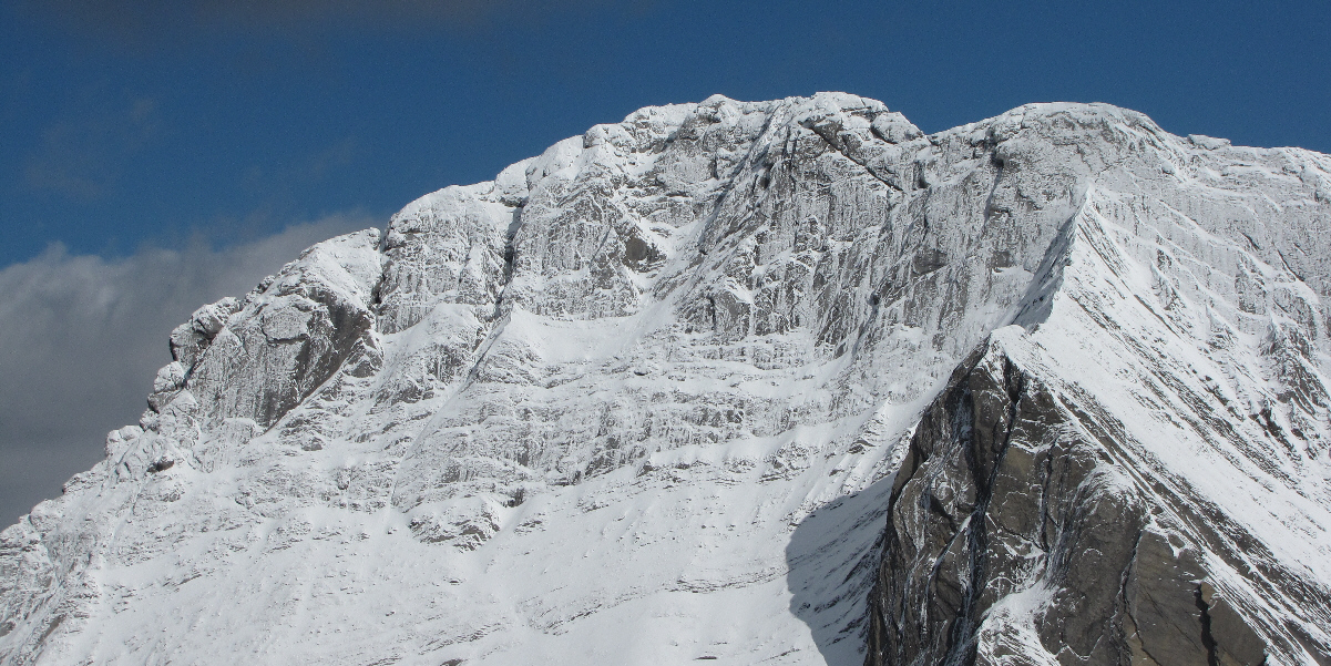 Alan Kane's alternate descent route comes down the second big crack from the left. Really.