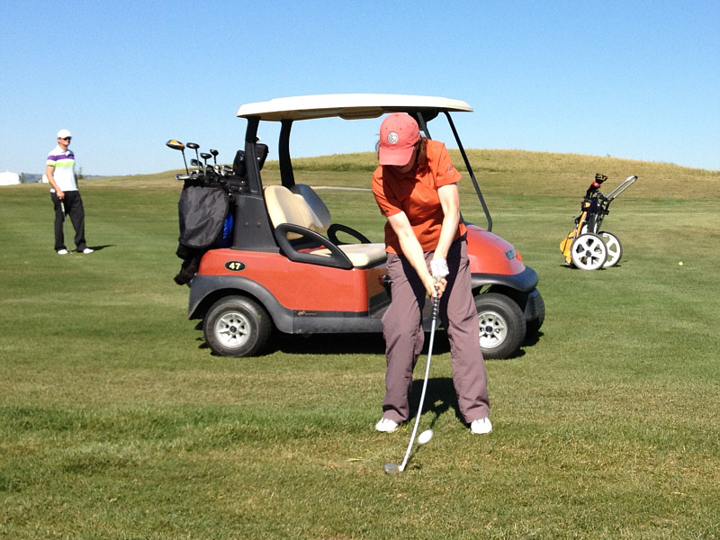 Pete (in background) was a single player who tagged along with us for 9 holes.