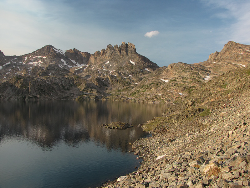 As nice as this lake is, it's worth setting up your bivy on the other side of the col.