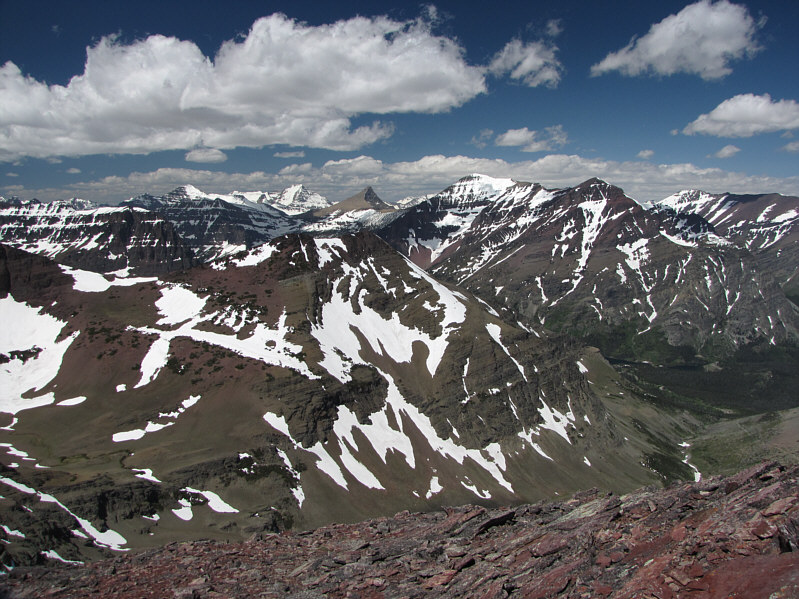 With all the snow left, getting down from the top of Appistoki Peak is not going to be easy.